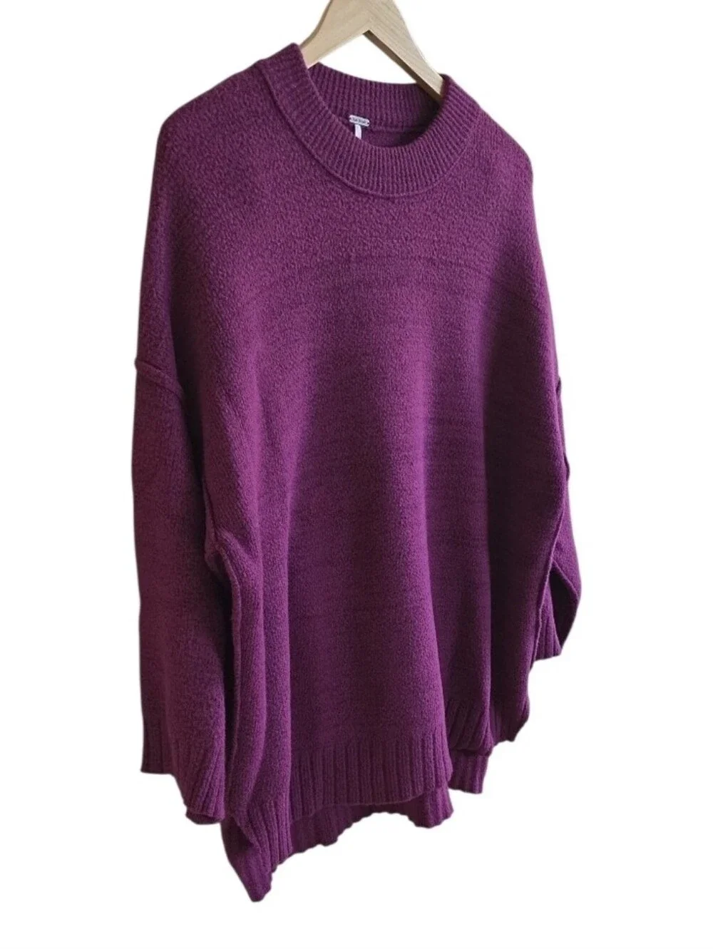Free People Peaches Plum Caspia Oversized Tunic Sweater. Size XS/Runs Very Large